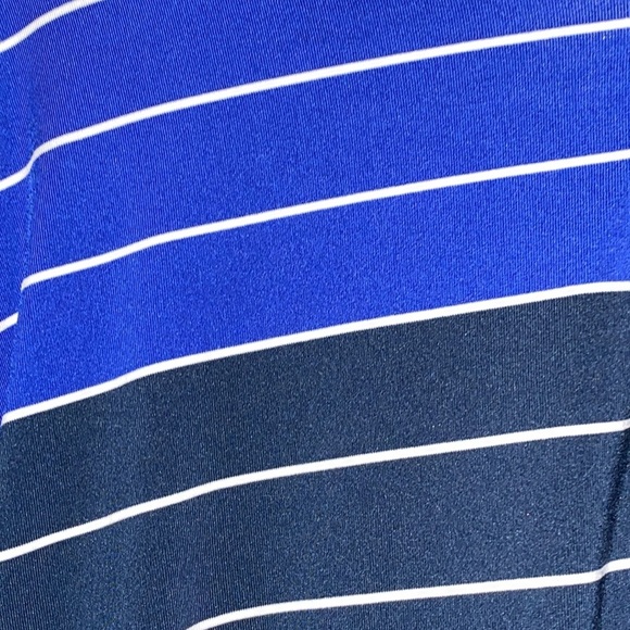 UNDER ARMOUR LOOSE HEATGEAR MENS LG Blue and Black Performance Polo Shirt. CLEAN - Picture 4 of 10